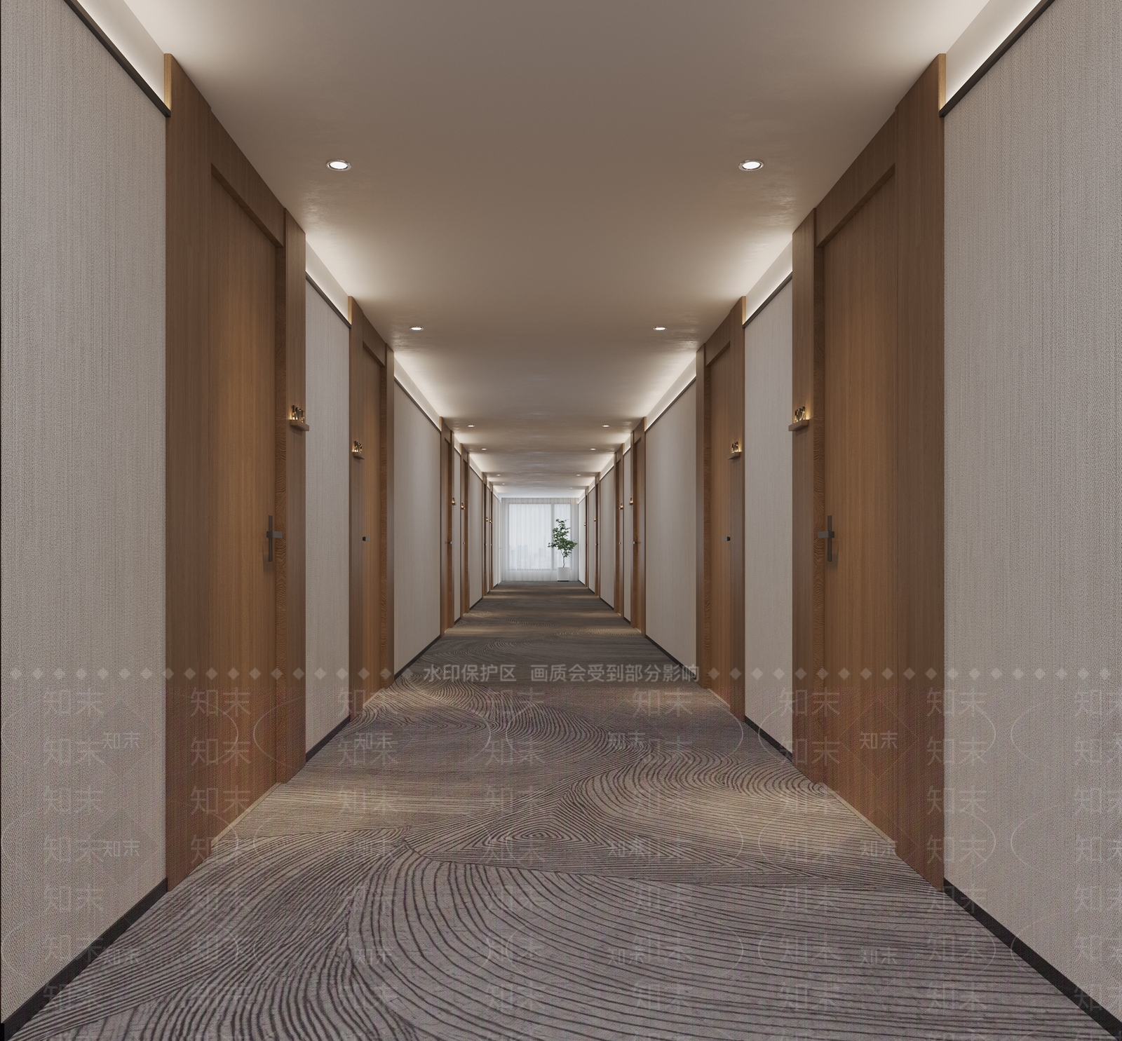 现代简约酒店走廊3D模型下载【ID:1189023799】_知末3d模型网