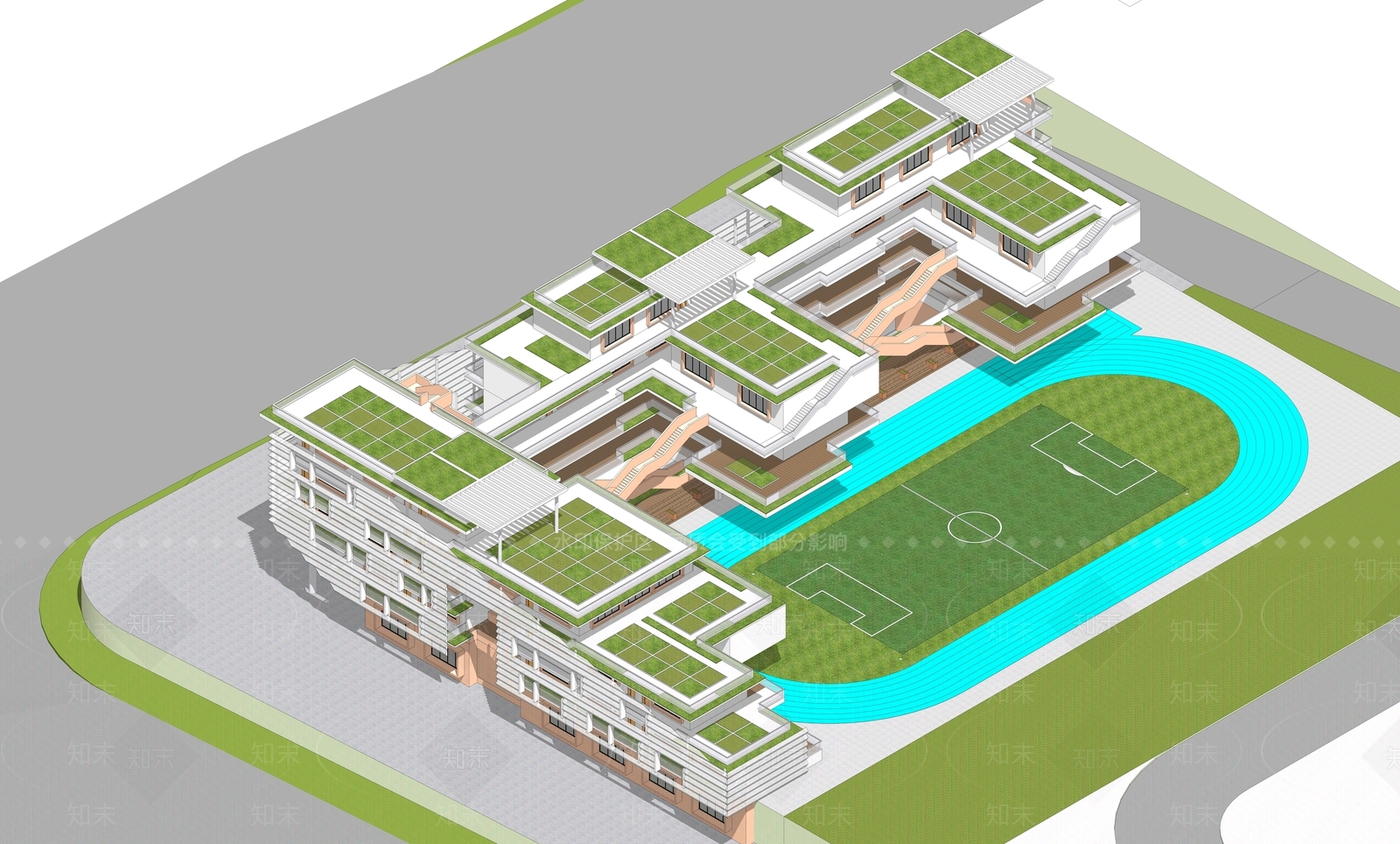 现代学校建筑SU模型下载【ID:1189024751】
