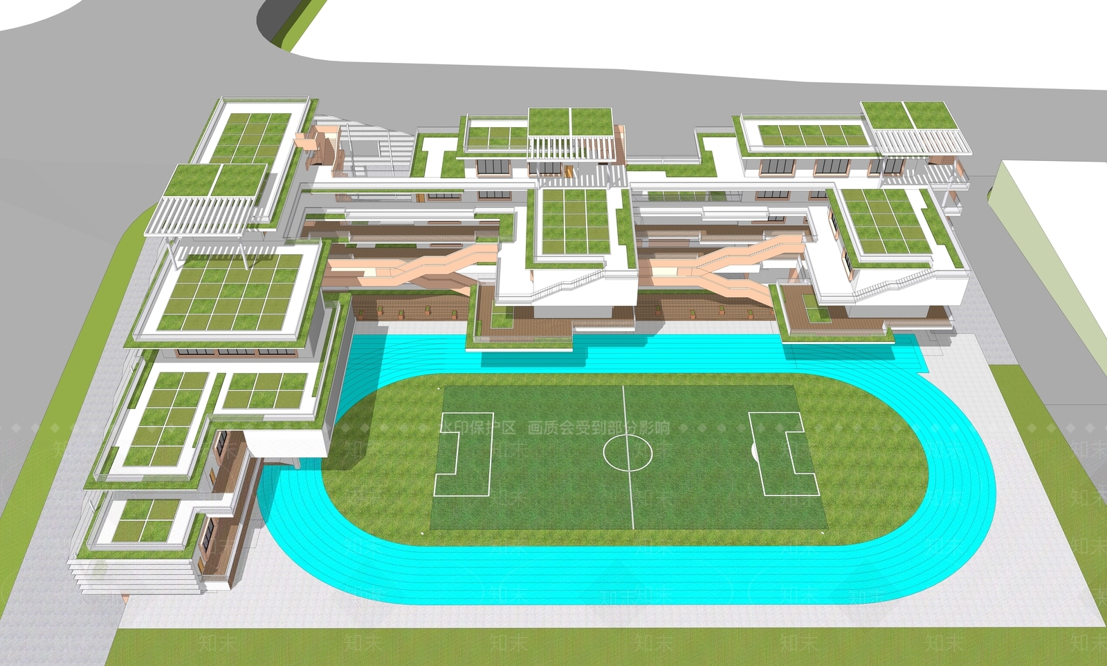 现代学校建筑SU模型下载【ID:1189024751】
