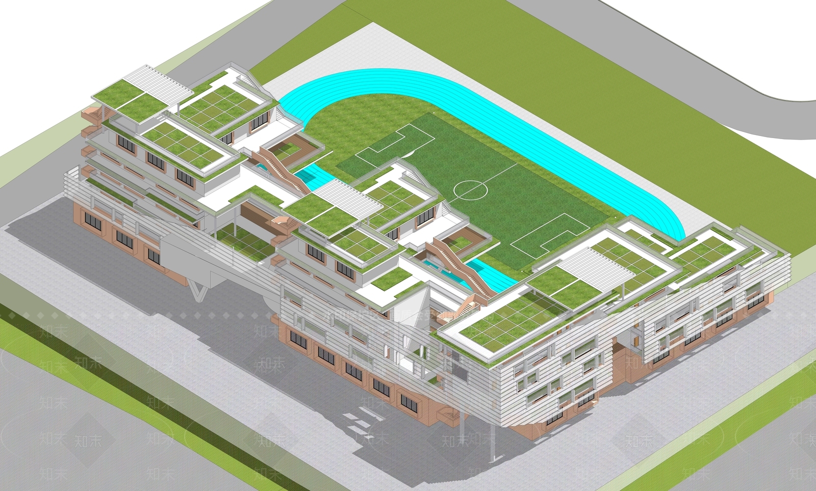 现代学校建筑SU模型下载【ID:1189024751】