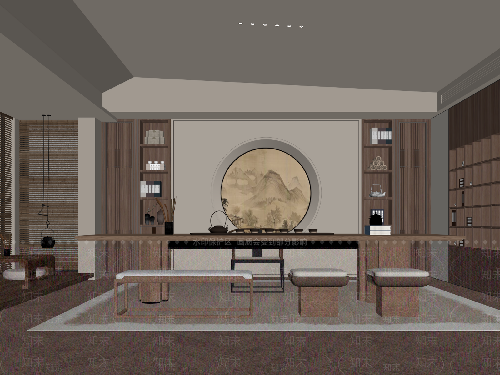 现代茶室SU模型下载【ID:1189031990】