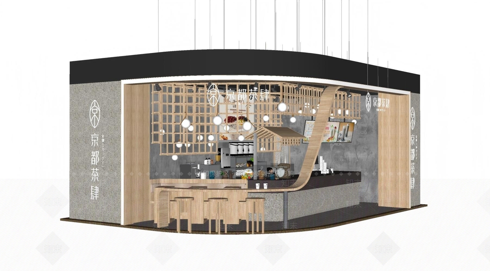 现代奶茶店SU模型下载【ID:1189036015】