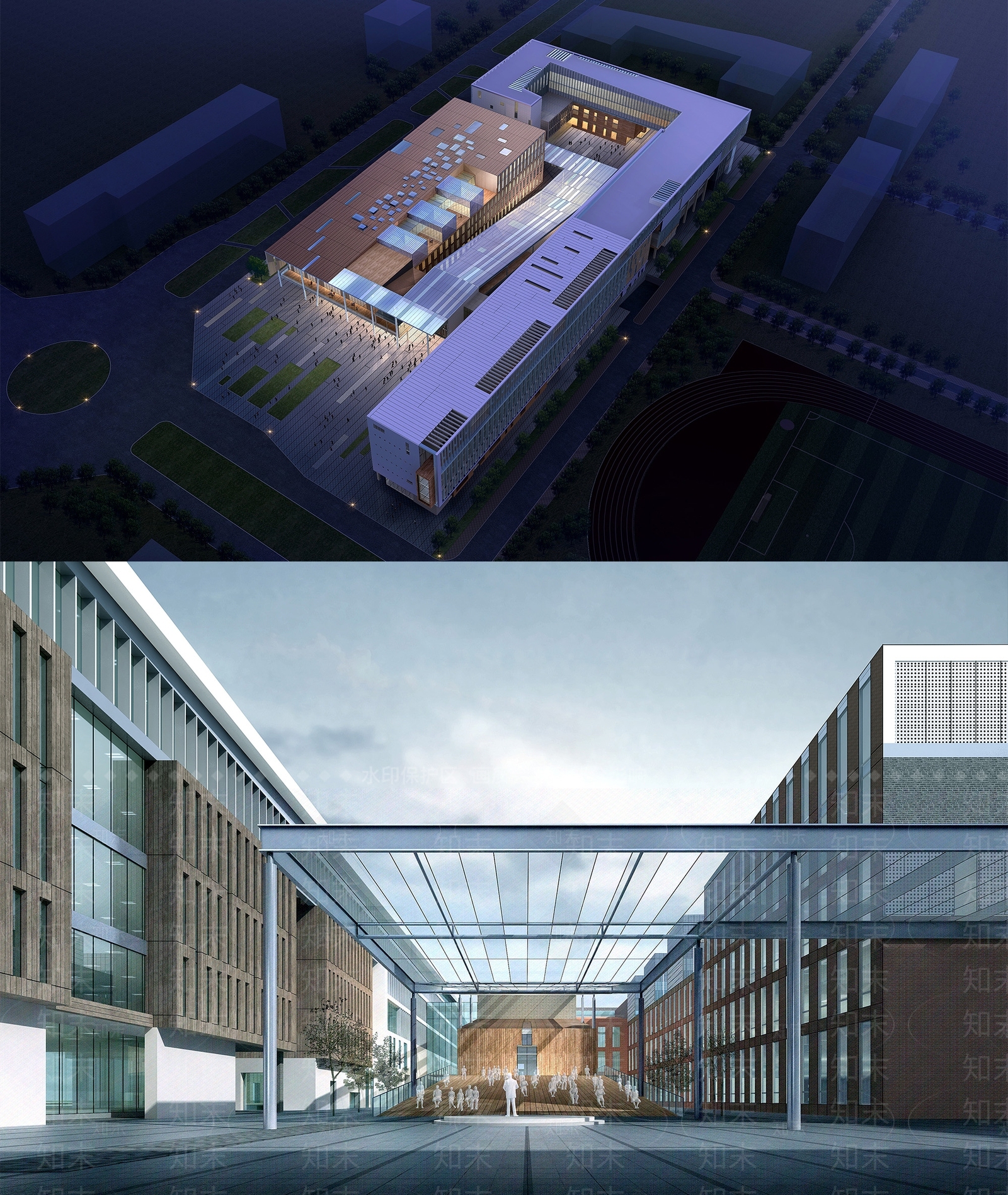 现代学校建筑SU模型下载【ID:1189037659】