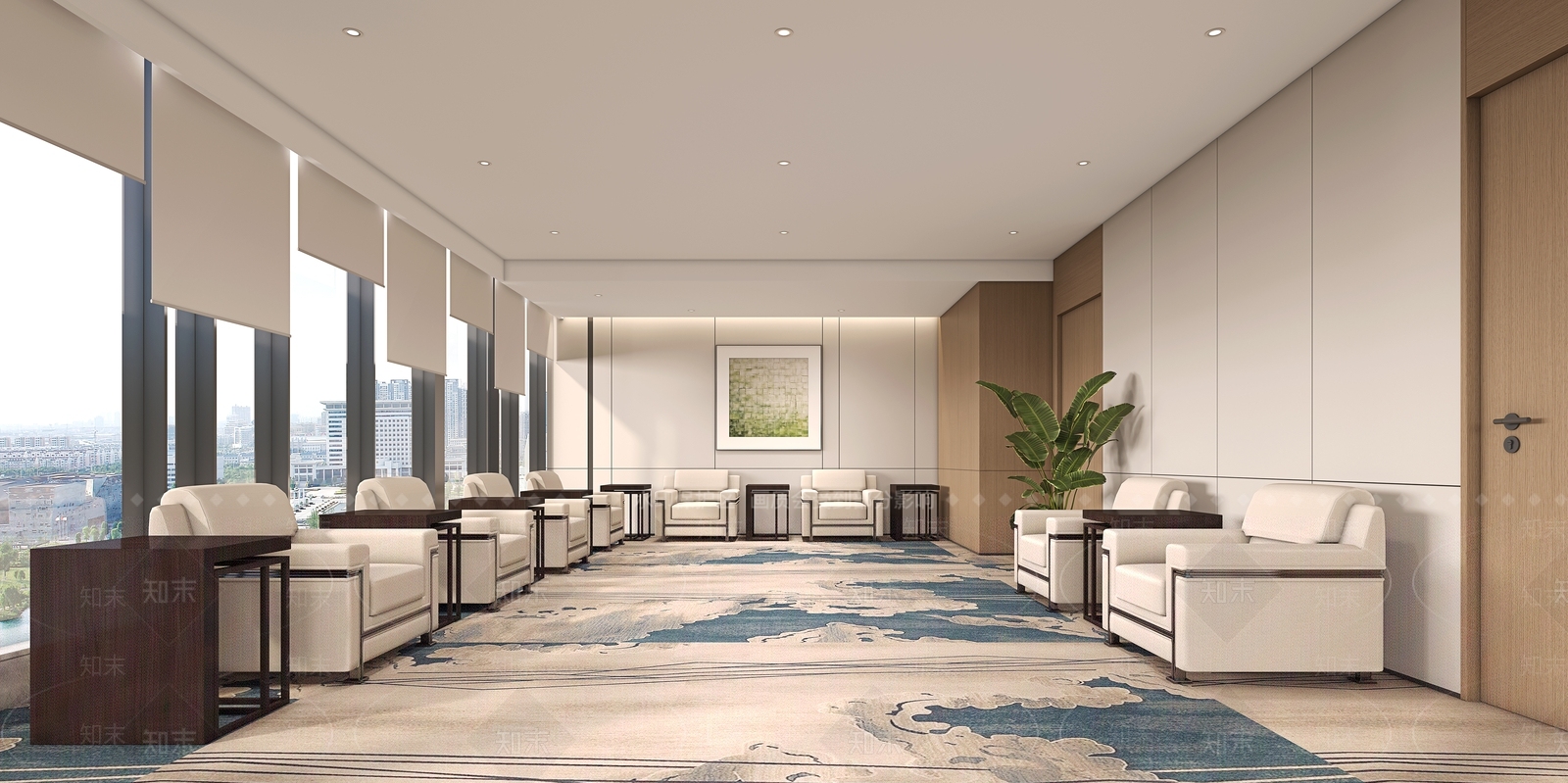 现代新中式接待室3D模型下载【ID:1189036715】