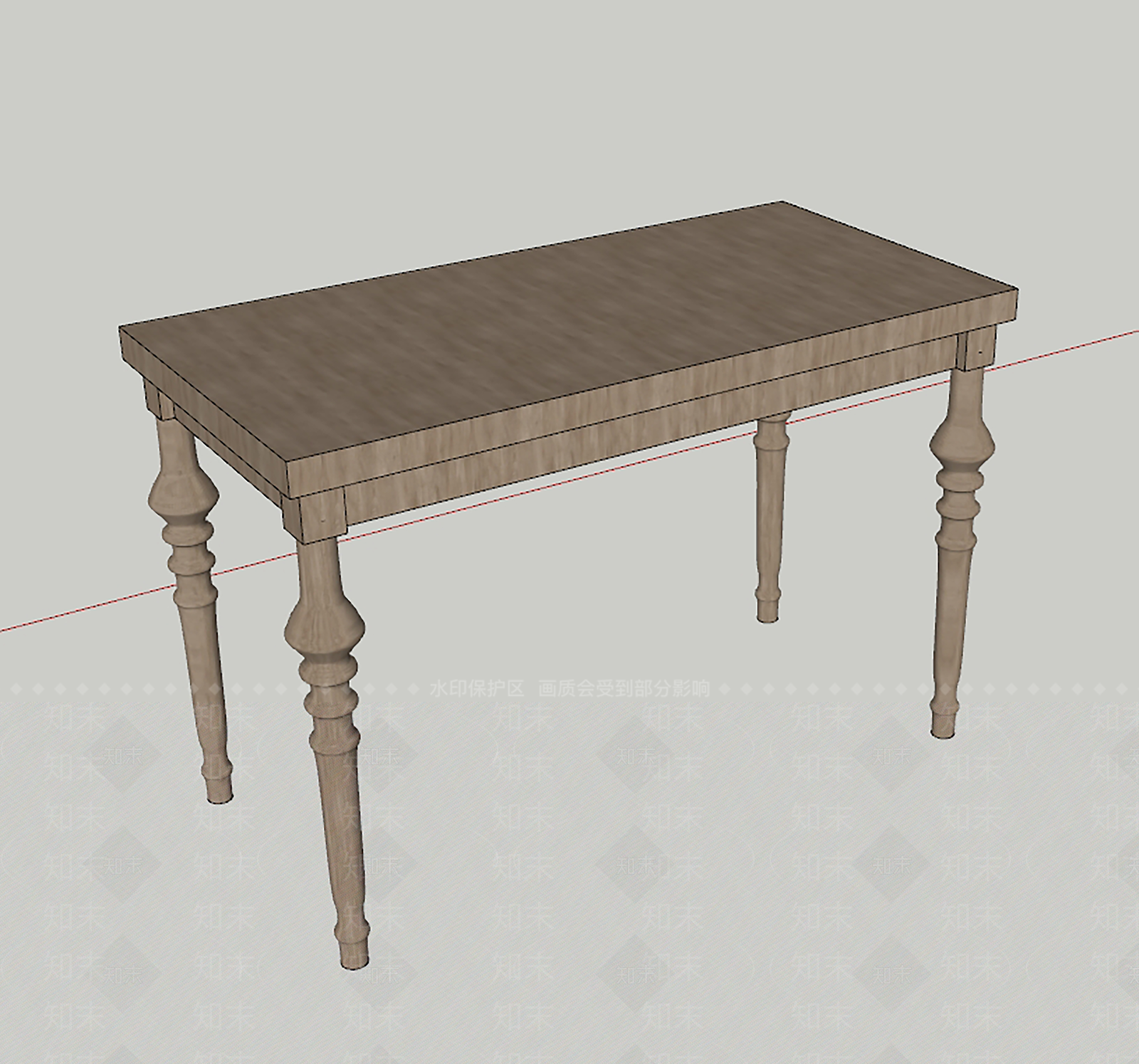 欧式美式餐桌SU模型下载【ID:1189036350】