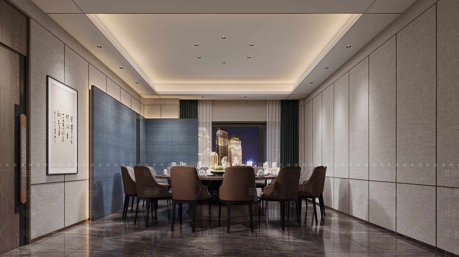 现代新中式包厢3D模型下载【ID:1189037123】