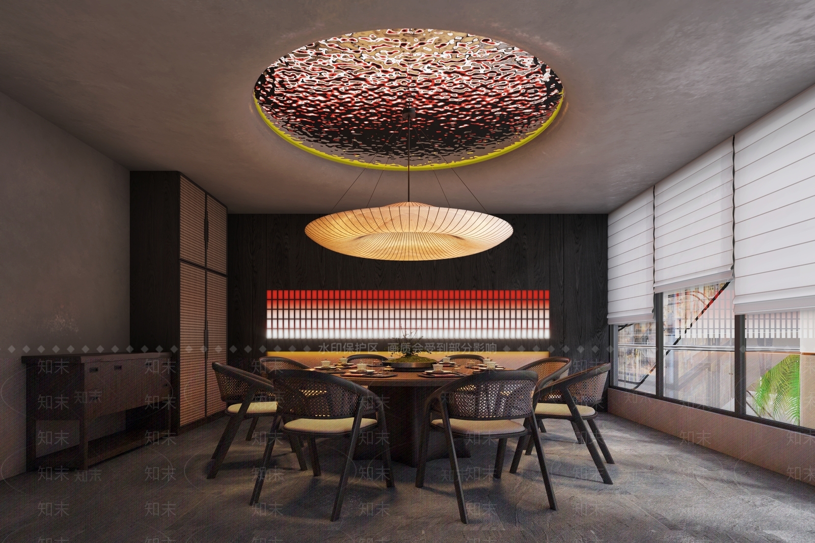 现代新中式包厢3D模型下载【ID:1189037733】