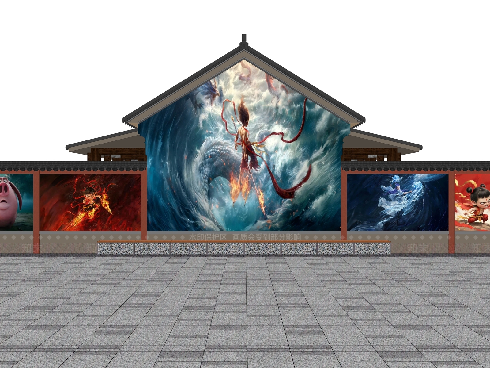 现代景墙3D模型下载【ID:1189037968】