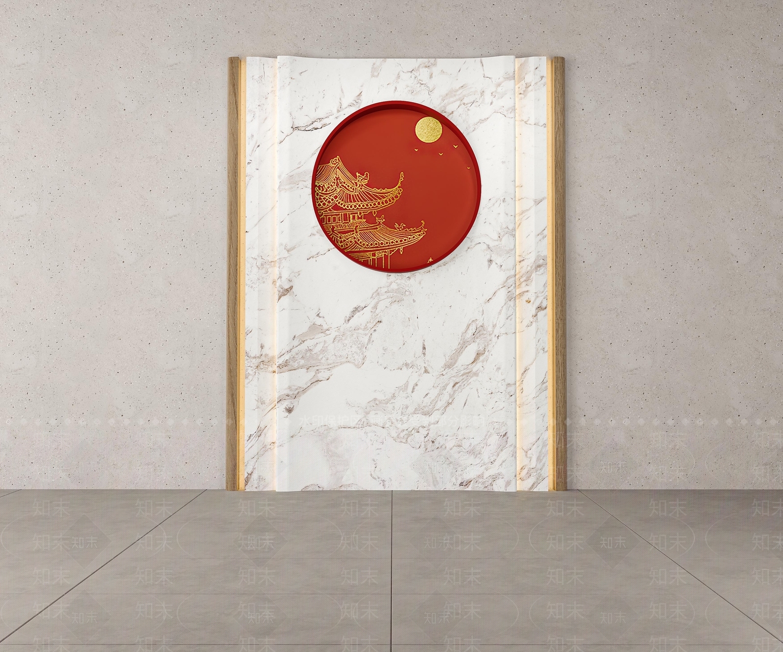 现代新中式售楼处3D模型下载【ID:1189037886】