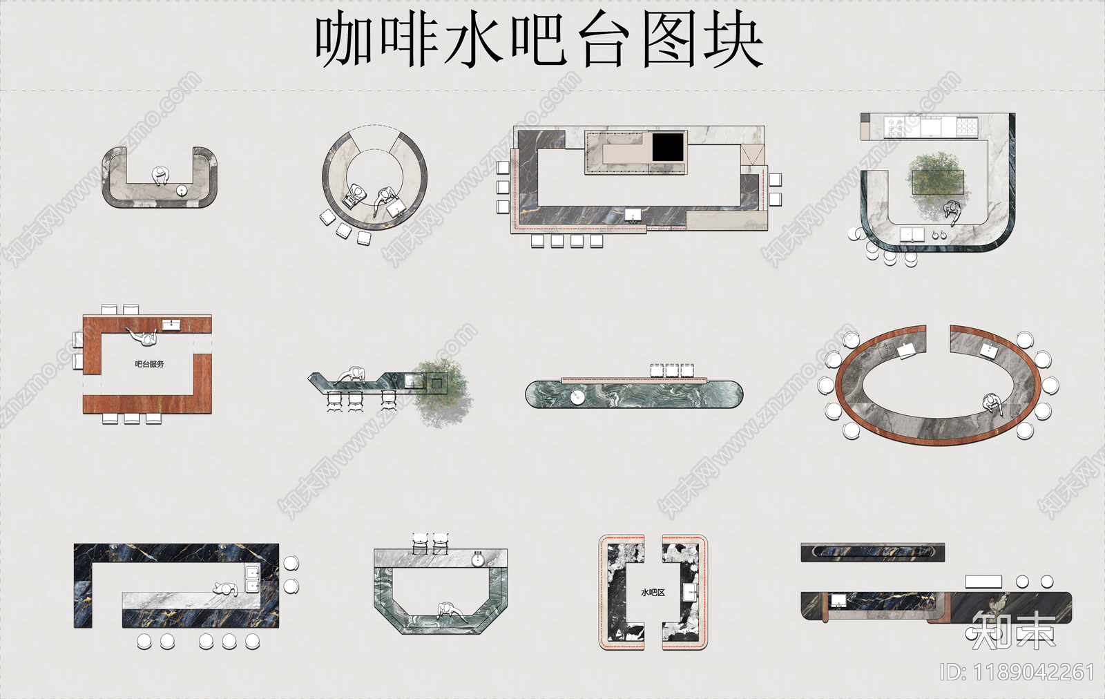 现代吧台施工图下载【ID:1189042261】