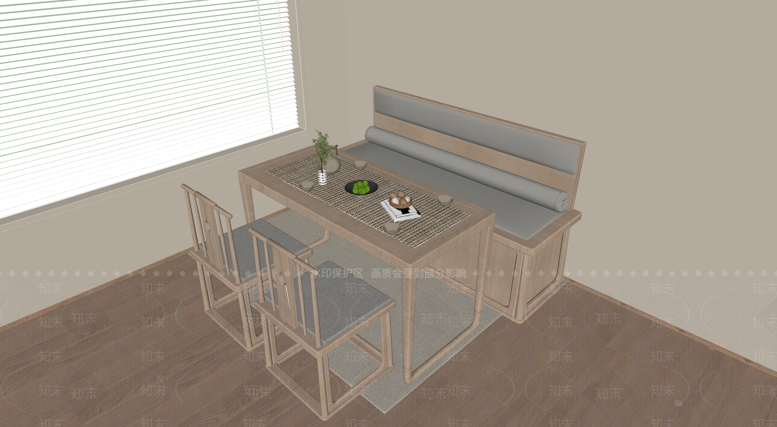 新中式中式卡座沙发SU模型下载【ID:1189043444】