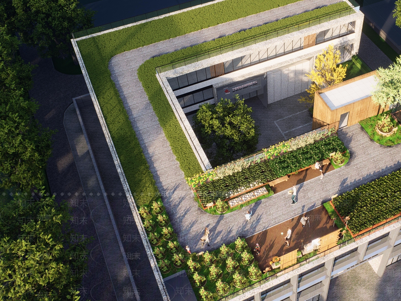 现代屋顶花园SU模型下载【ID:1189045914】