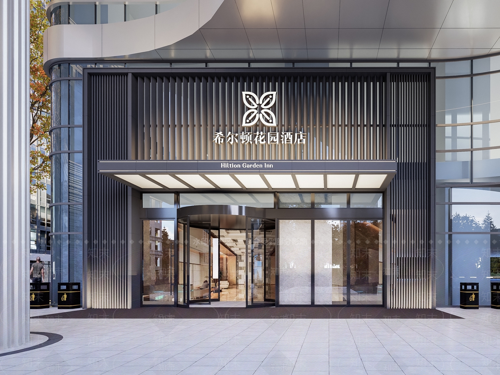 现代简约酒店建筑SU模型下载【ID:1189046054】