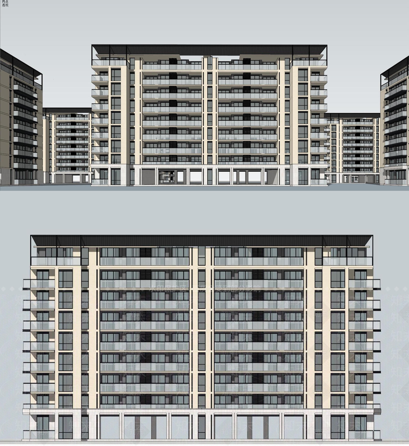 现代多层住宅SU模型下载【ID:1189048800】