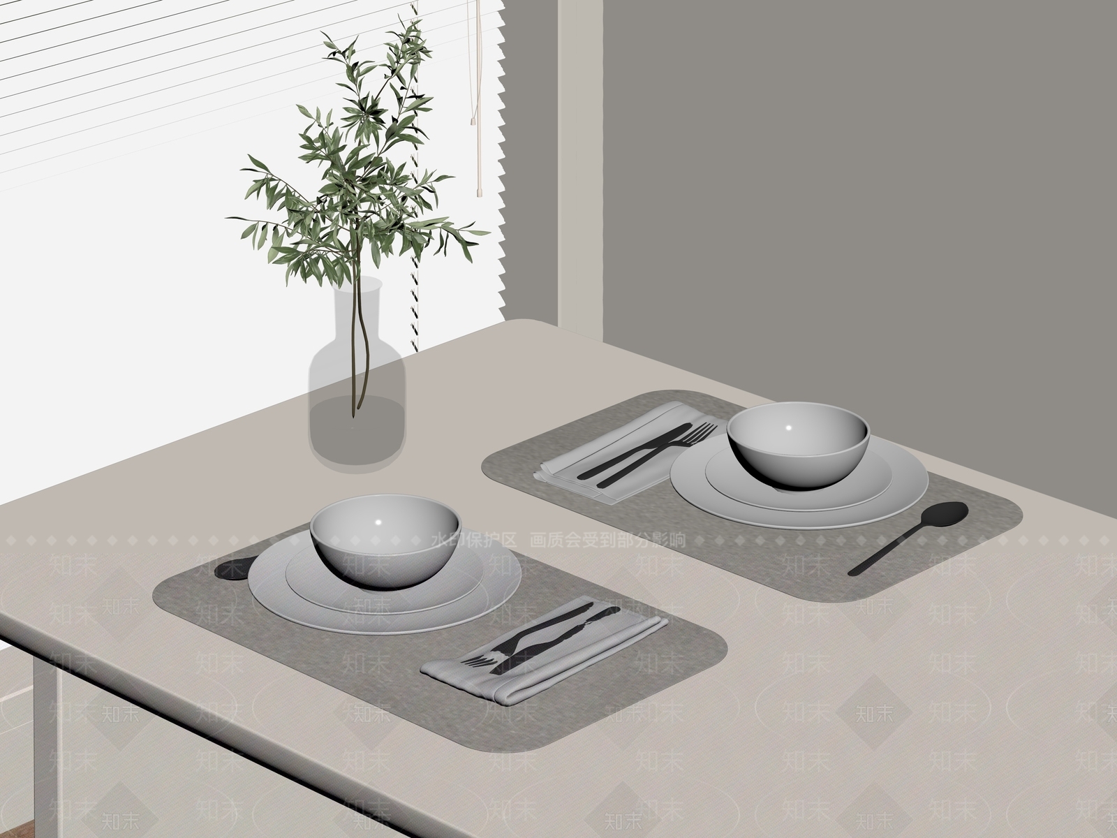 餐具SU模型下载【ID:1189047432】