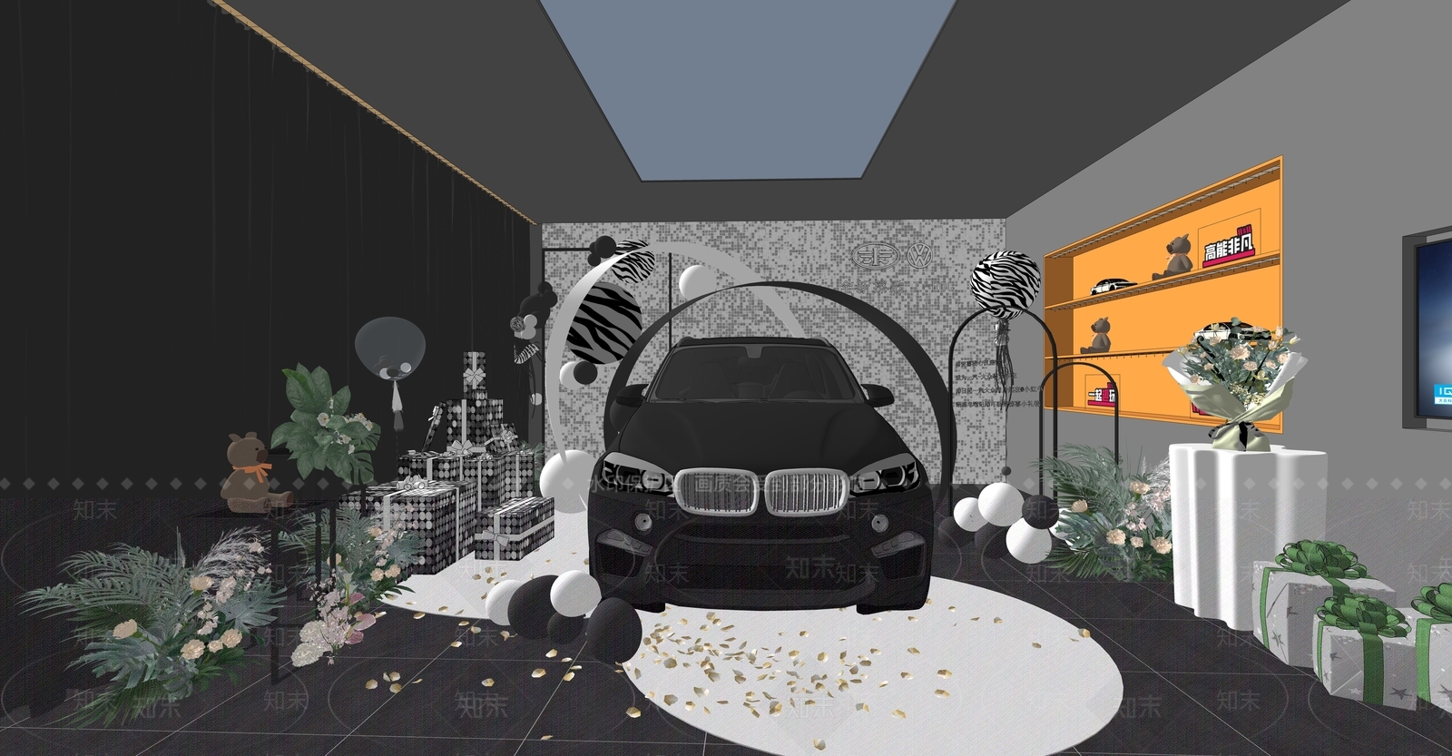 现代汽车4S店SU模型下载【ID:1189047410】