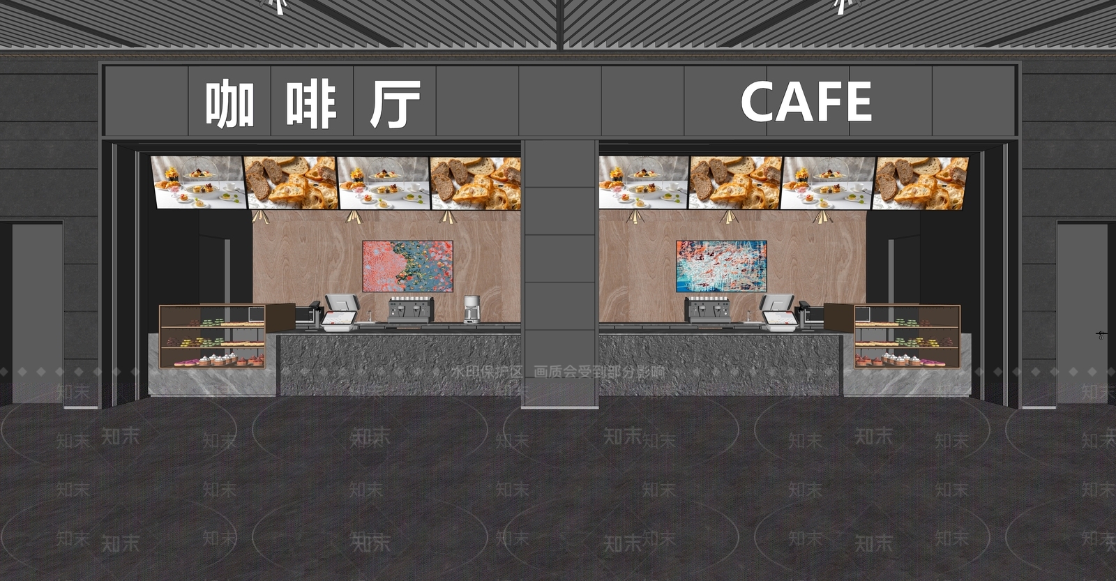 现代咖啡厅SU模型下载【ID:1189050172】