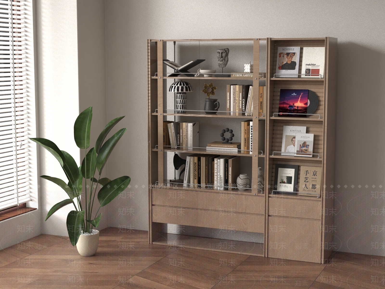 书柜3D模型下载【ID:1189053855】