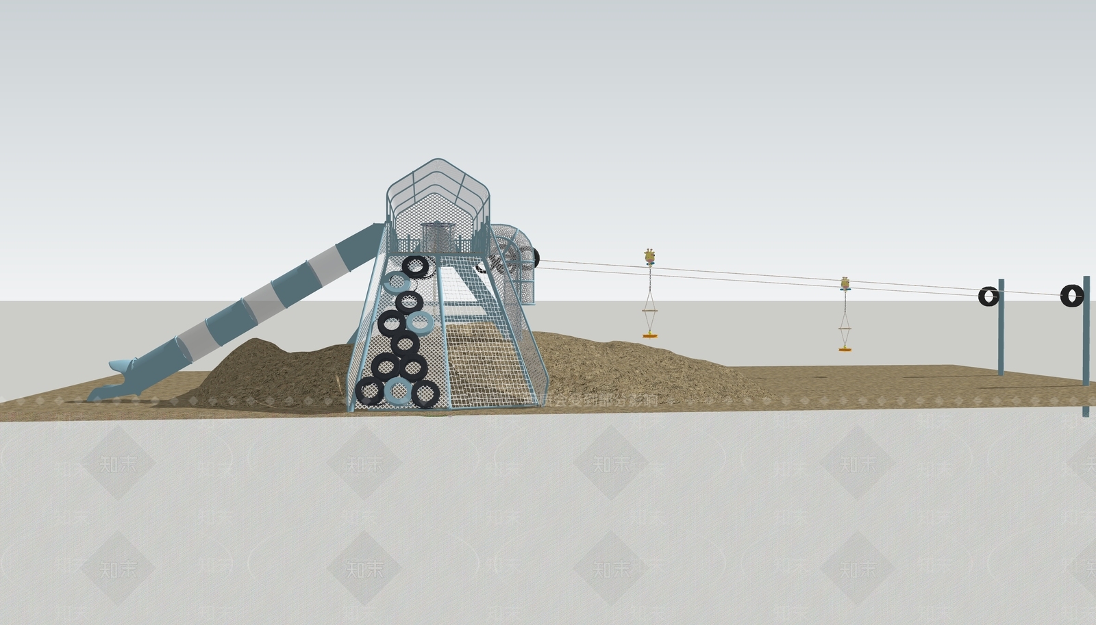 现代儿童游乐区SU模型下载【ID:1189056264】