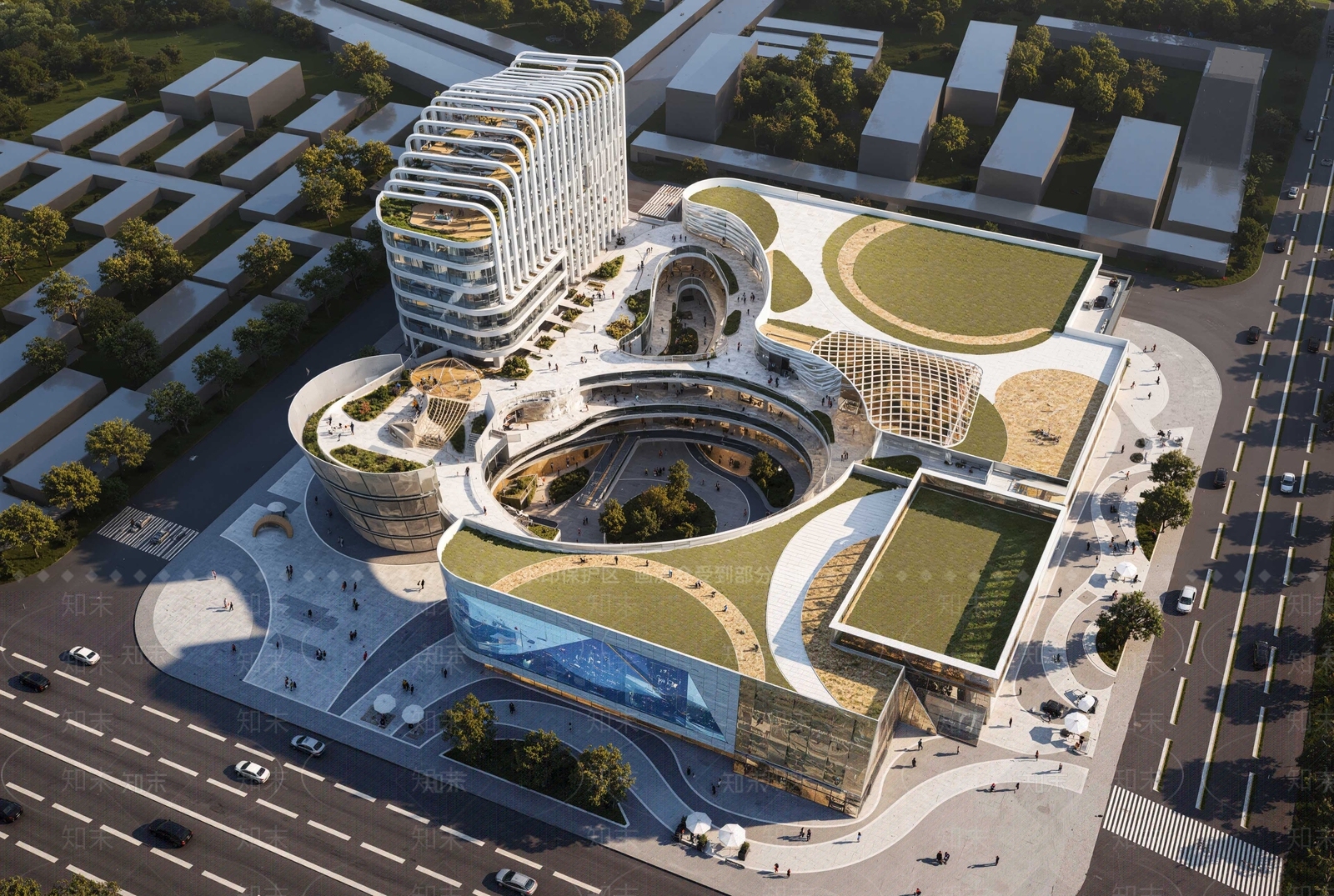 现代商场建筑SU模型下载【ID:1189055115】