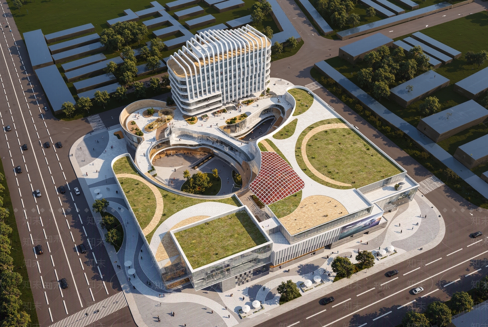 现代商场建筑SU模型下载【ID:1189055115】
