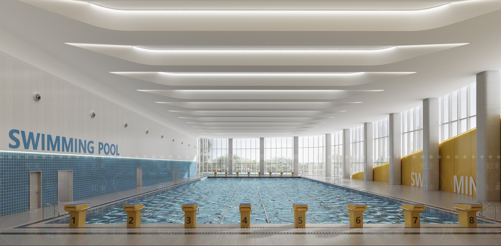 现代游泳馆3D模型下载【ID:1189060372】
