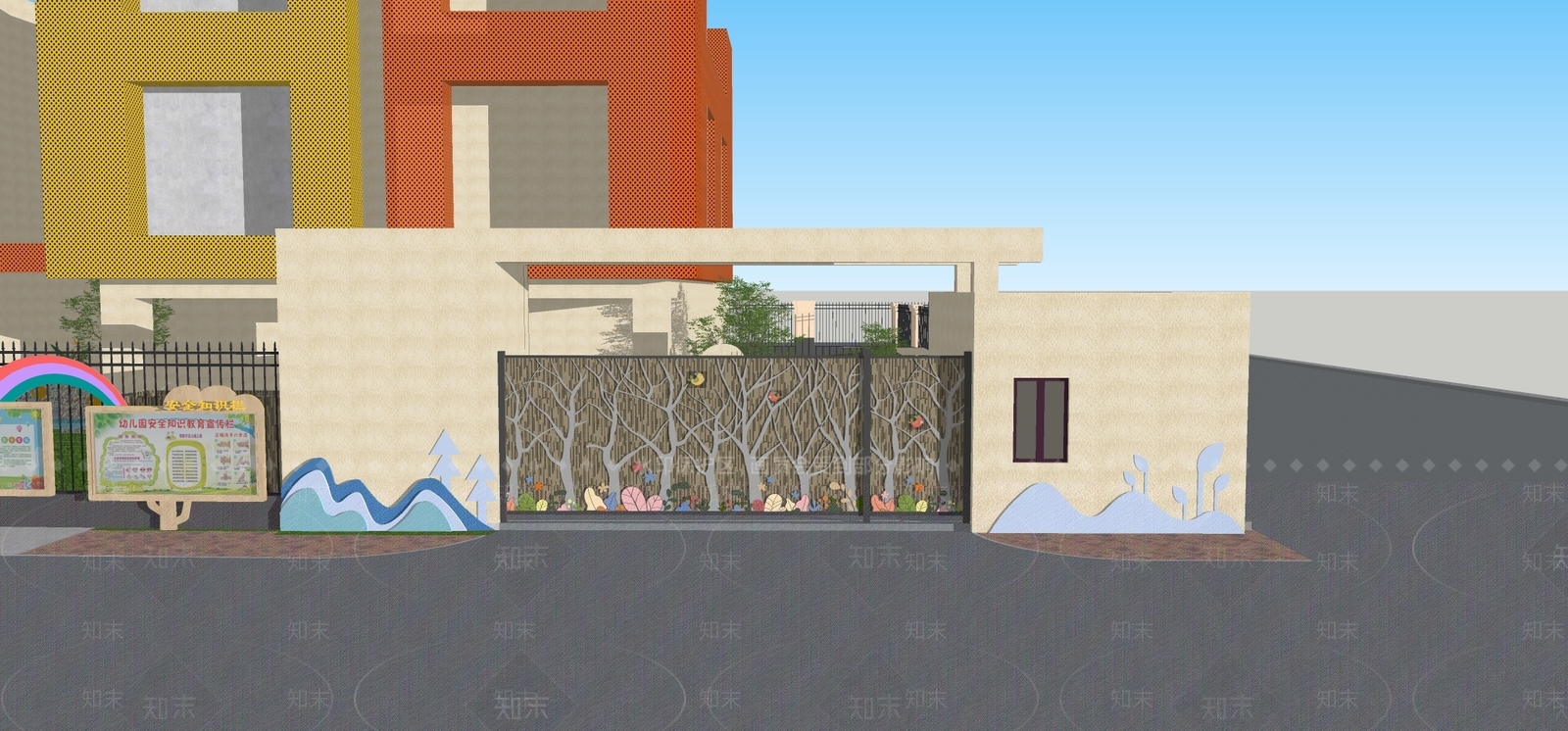 现代儿童游乐区SU模型下载【ID:1189060968】