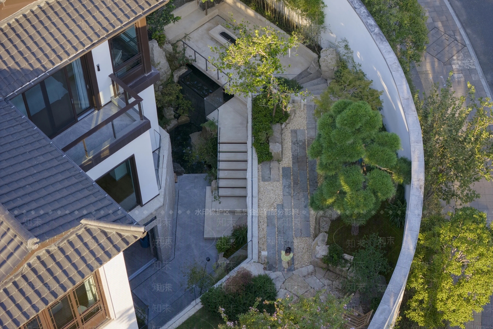 现代日式别墅庭院SU模型下载【ID:1189063494】