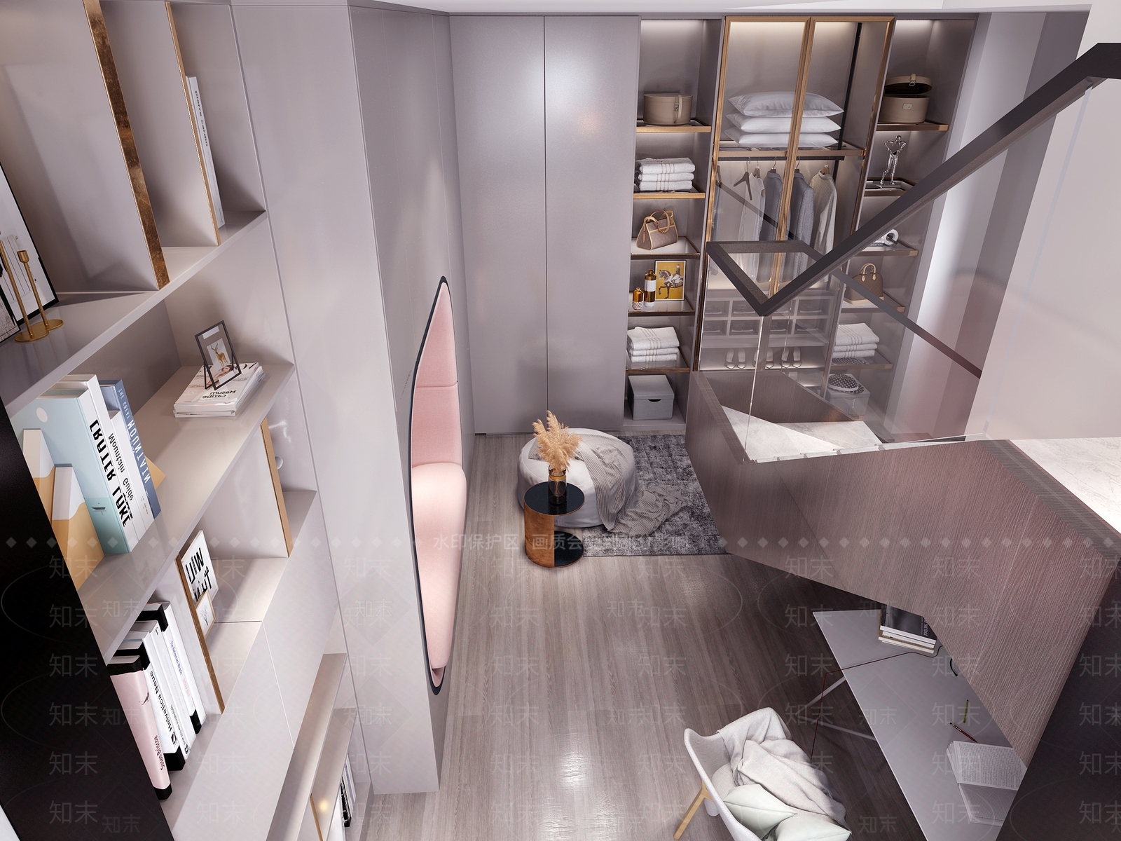 现代简约衣帽间3D模型下载【ID:1189063923】