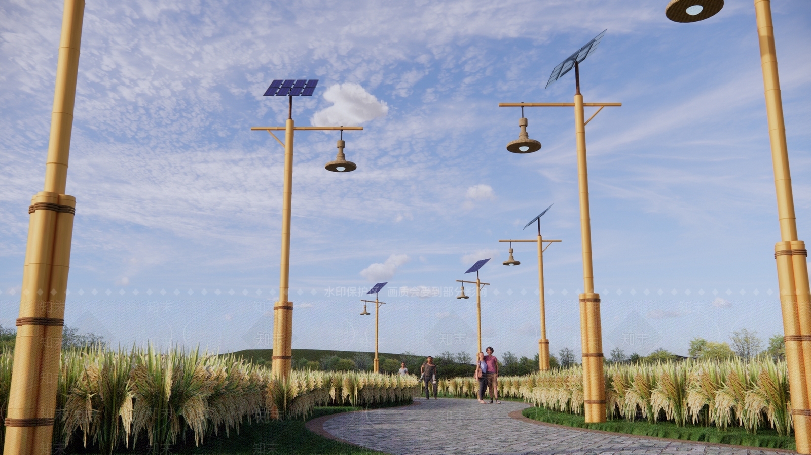 新中式太阳能路灯SU模型下载【ID:1189065688】