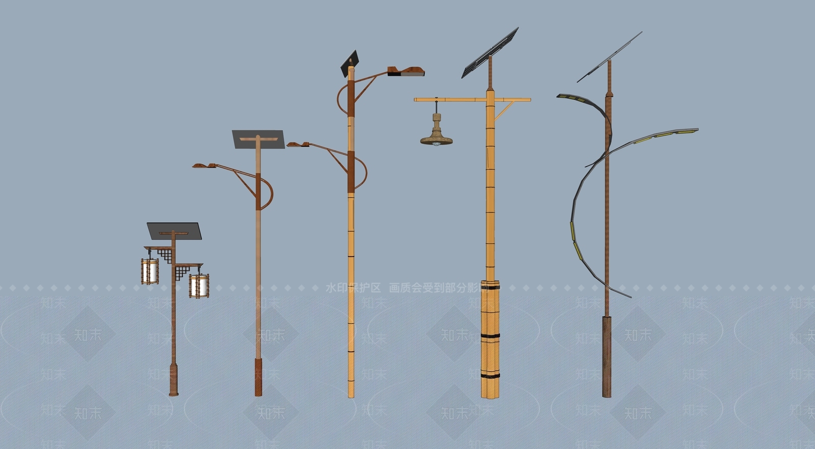 新中式太阳能乡村路灯SU模型下载【ID:1189066392】
