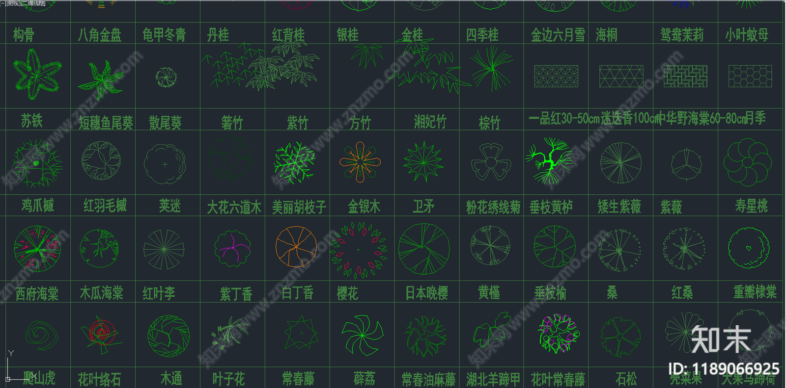 现代绿植cad施工图下载【ID:1189066925】