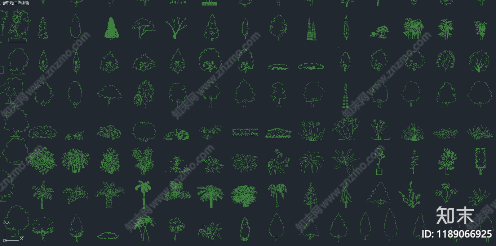 现代绿植cad施工图下载【ID:1189066925】
