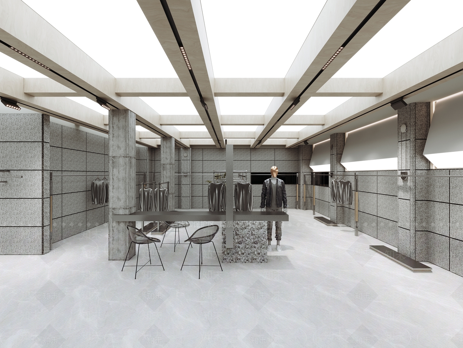 现代极简服装店3D模型下载【ID:1189066738】