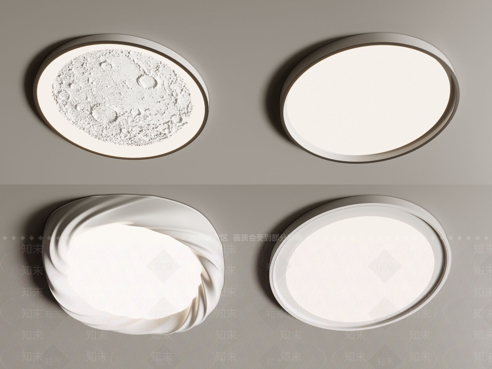 现代吸顶灯3D模型下载【ID:1189069783】