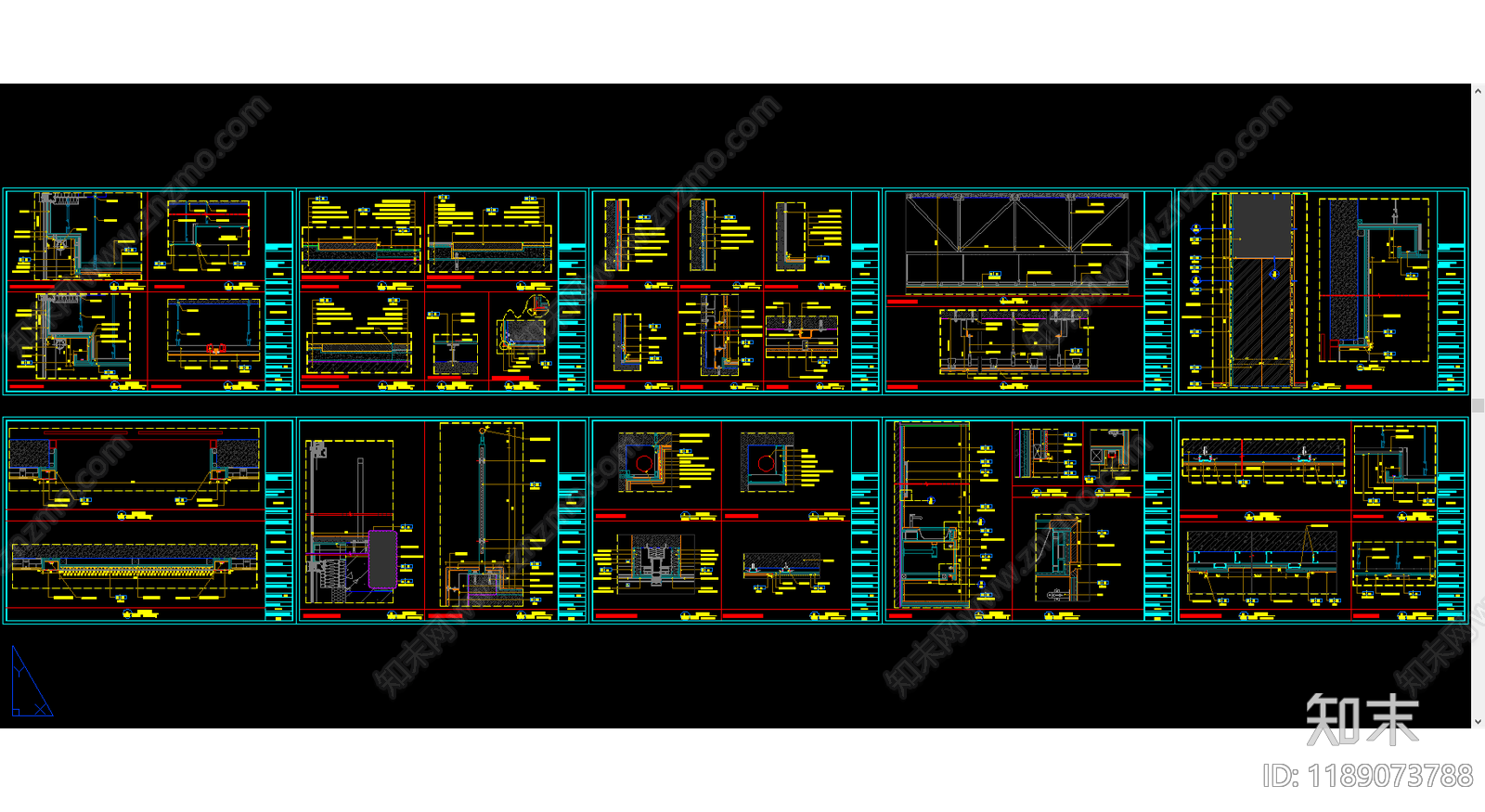 石膏板吊顶施工图下载【ID:1189073788】