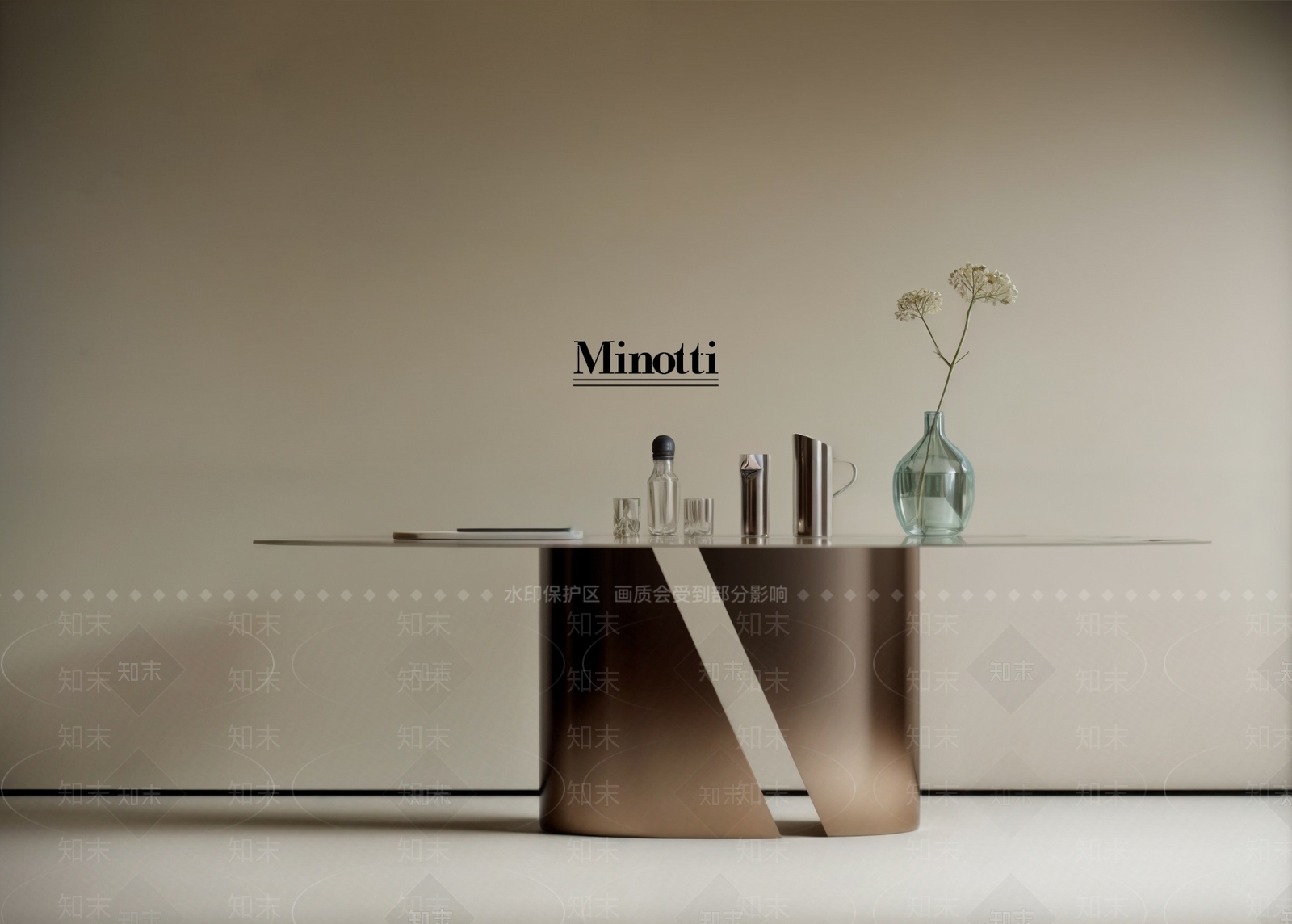 中古侘寂餐桌SU模型下载【ID:1189073725】