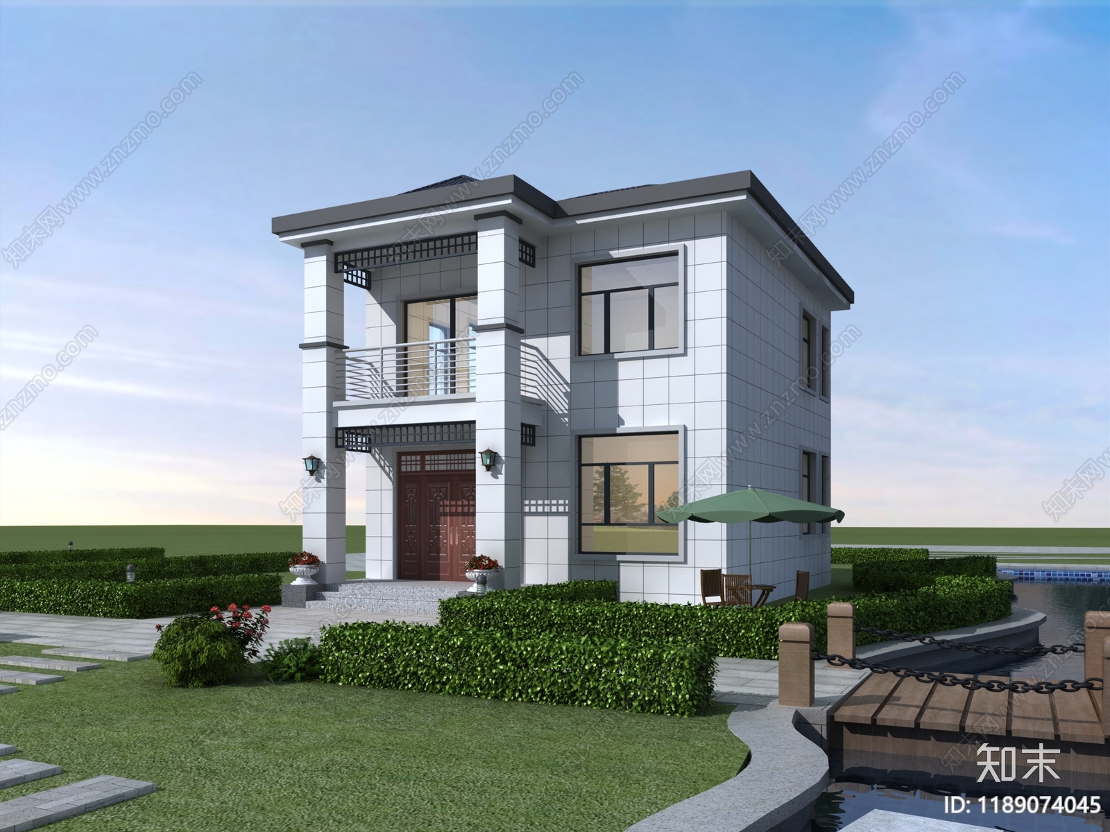 中式新中式别墅建筑施工图下载【ID:1189074045】