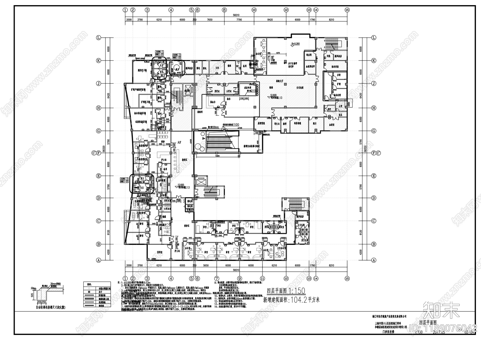现代医院建筑cad施工图下载【ID:1189076042】
