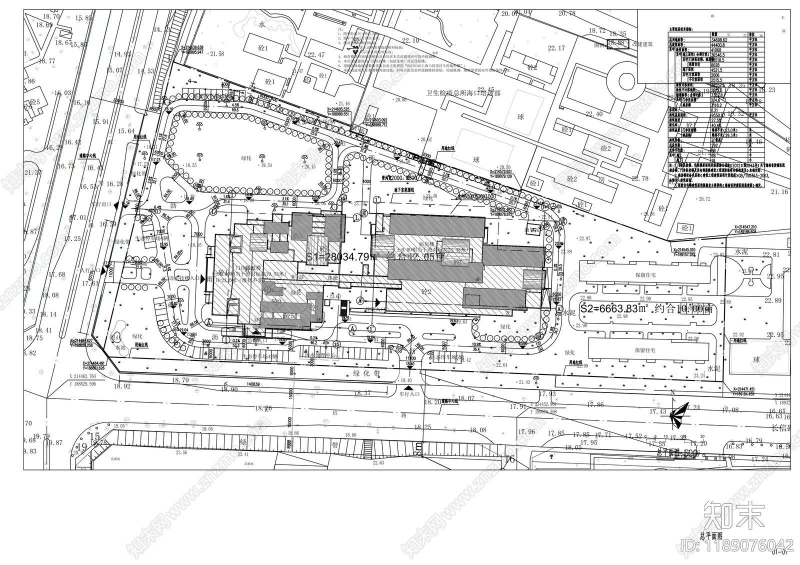 现代医院建筑cad施工图下载【ID:1189076042】