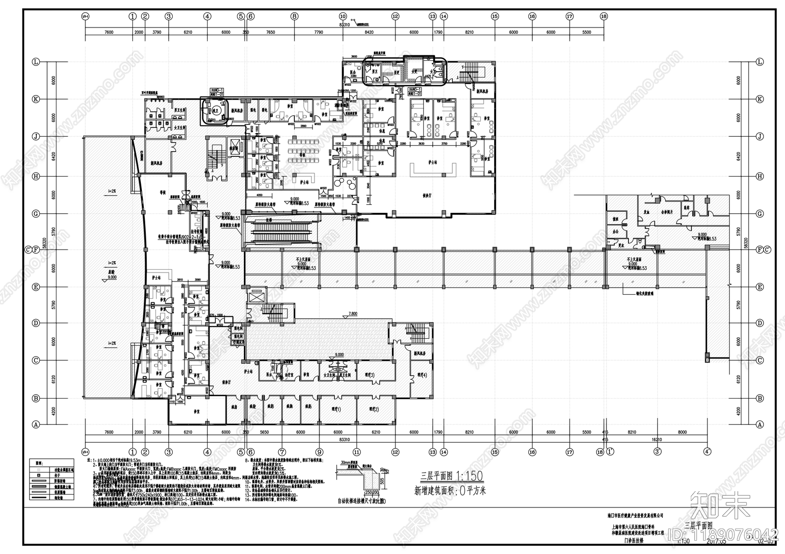 现代医院建筑cad施工图下载【ID:1189076042】