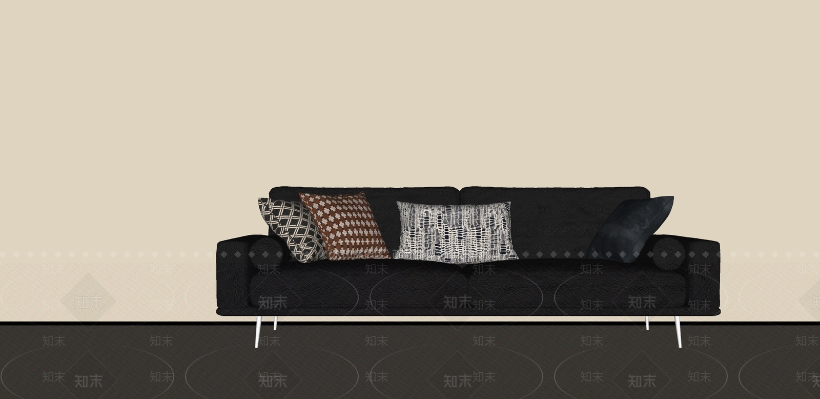 中古侘寂多人沙发SU模型下载【ID:1189077751】