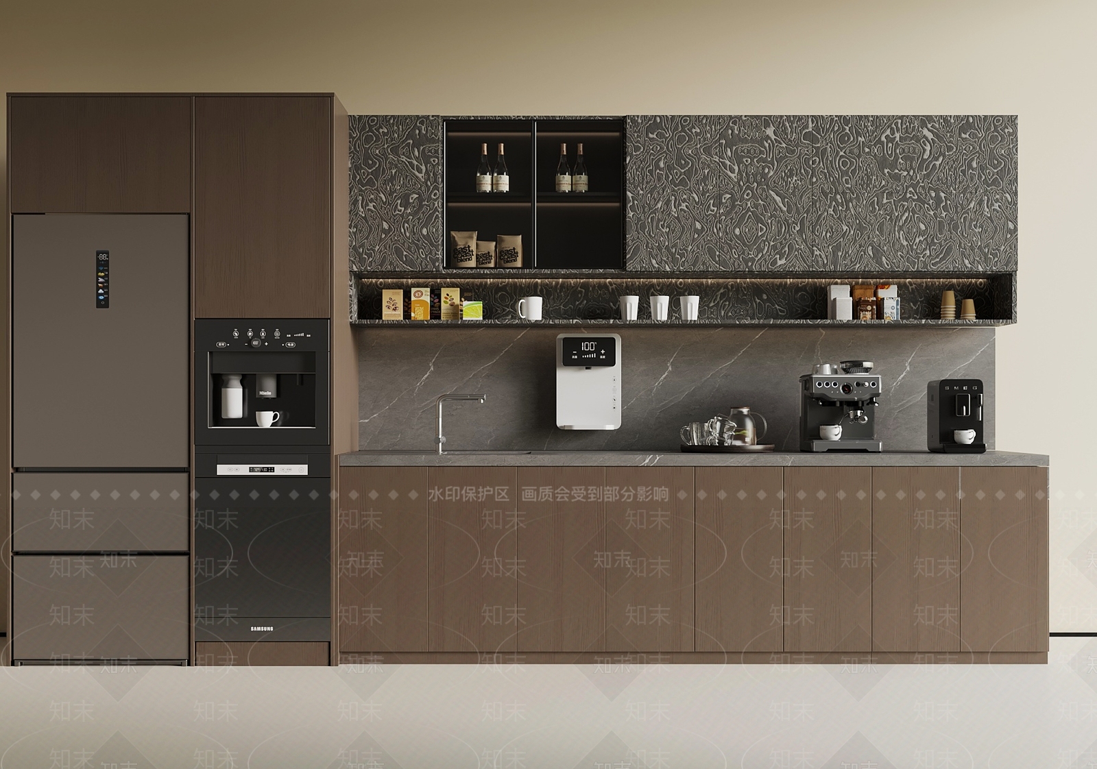 现代意式茶水间3D模型下载【ID:1189078065】