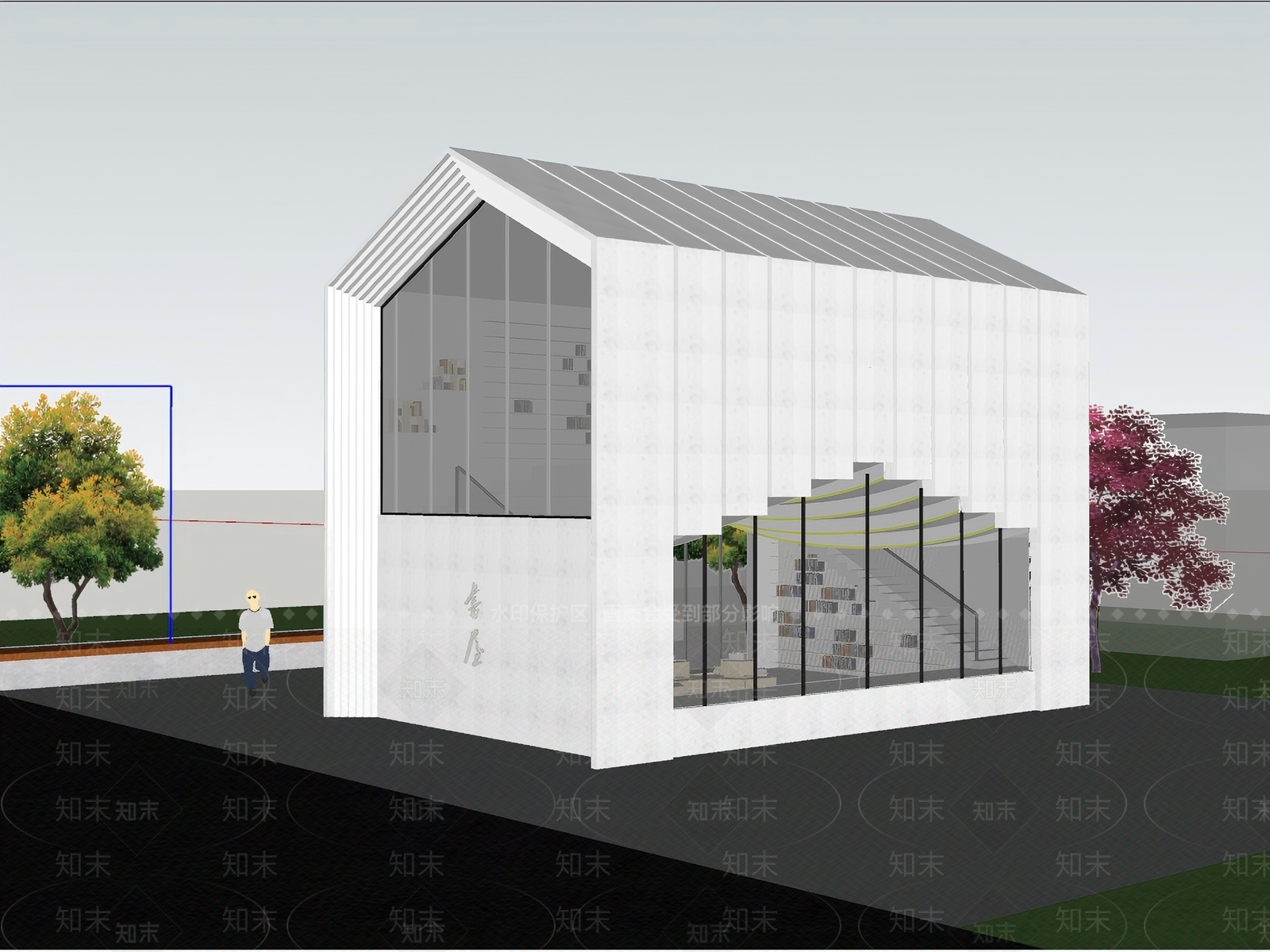 现代新中式小公建SU模型下载【ID:1189078846】