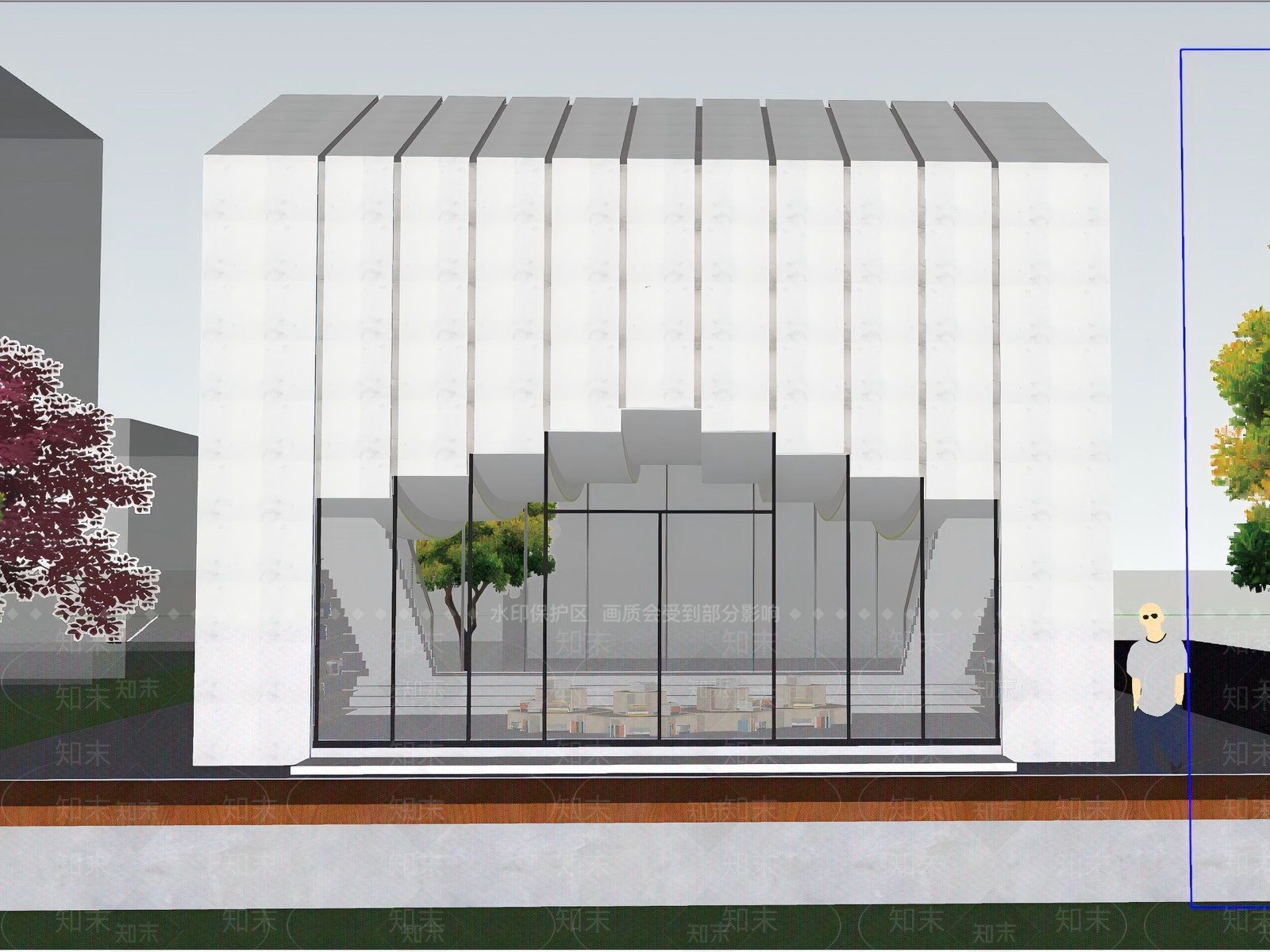 现代新中式小公建SU模型下载【ID:1189078846】