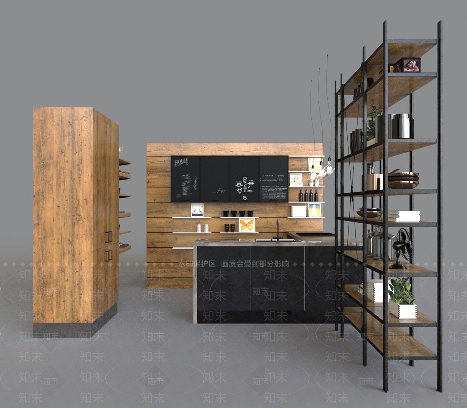 现代北欧置物架3D模型下载【ID:1189080546】