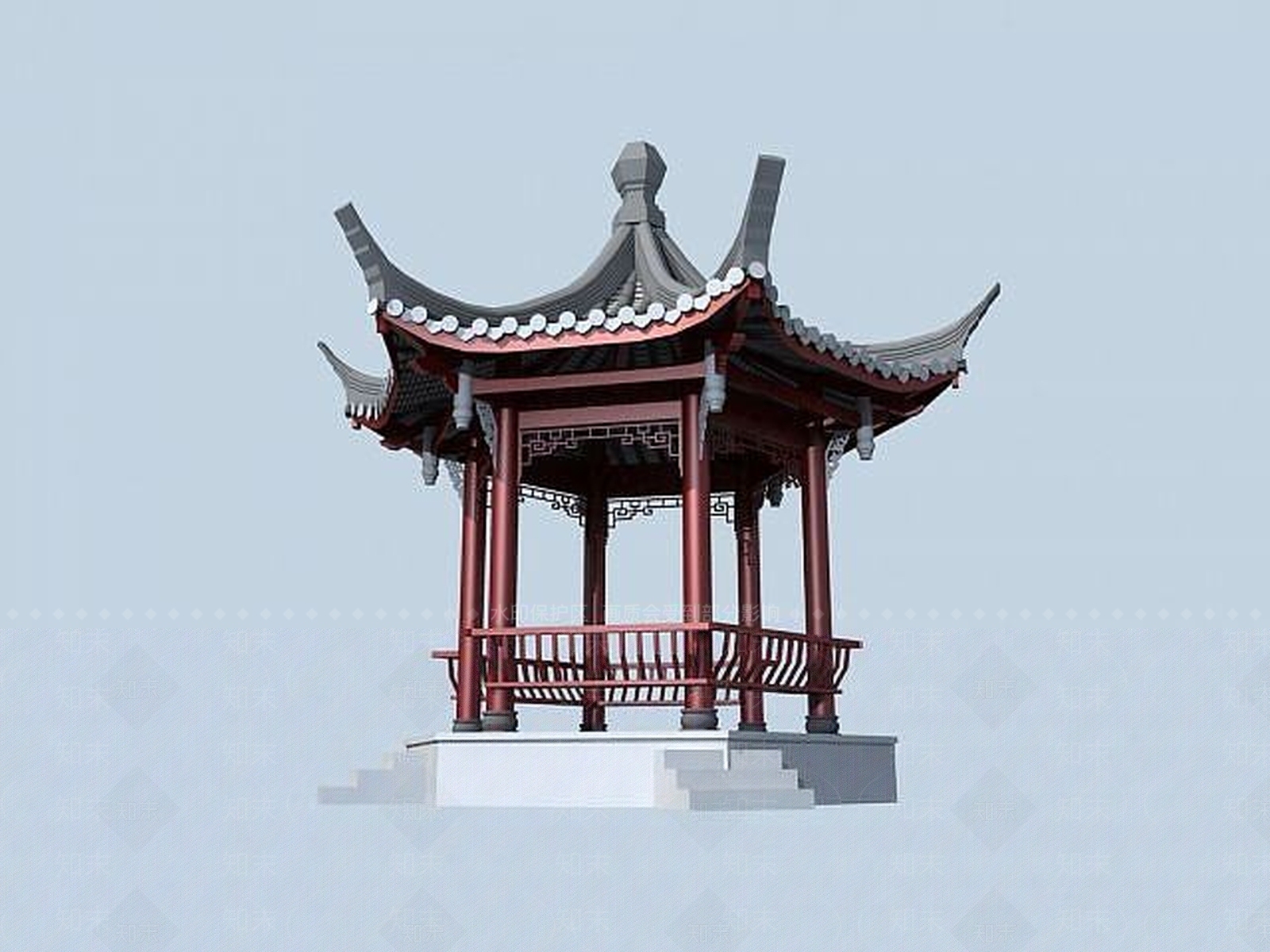 现代六角亭3D模型下载【ID:1189082554】