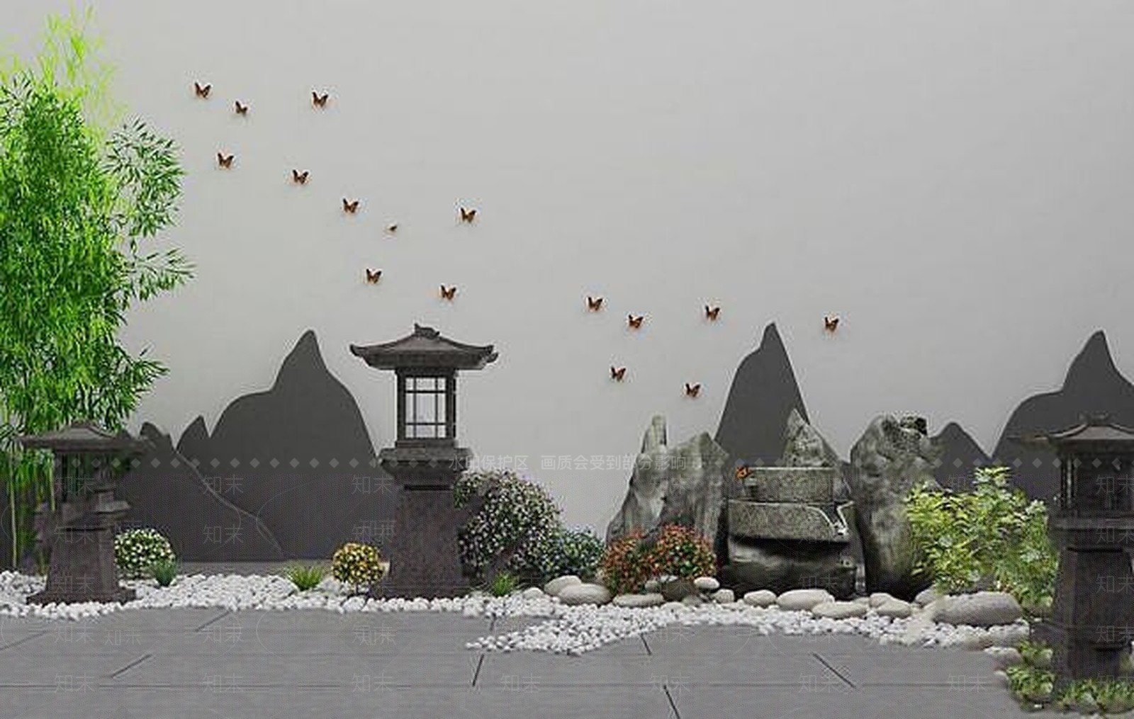 现代假山石灯3D模型下载【ID:1189082654】