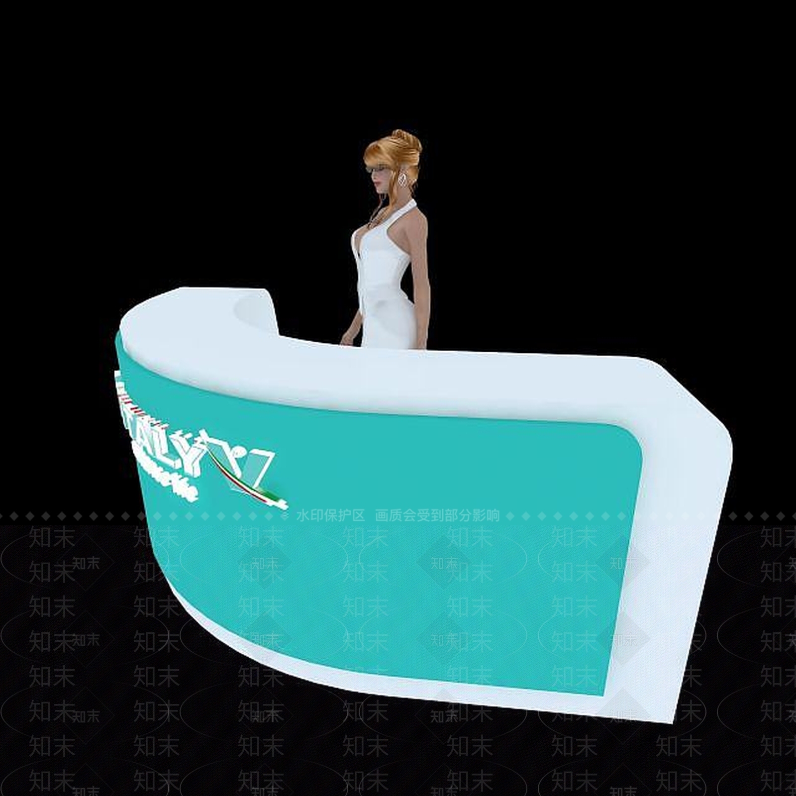 现代曲线现代前台3D模型下载【ID:1189083156】