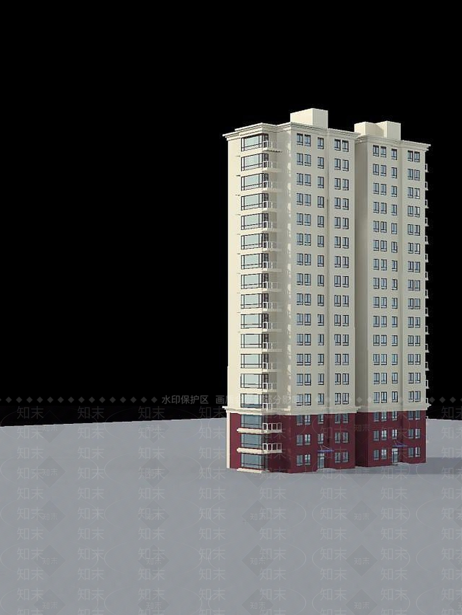 现代高层现代风格住宅3D模型下载【ID:1189083478】